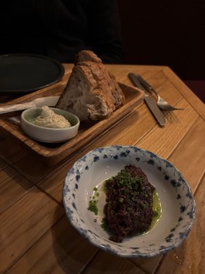 Sourdough and Olive tapenade (vegan) at Gustav Kitchen & Bar in Rovaniemi