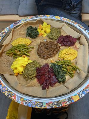 Beyaynetu veggie mix for two  at Addis Alem in North London