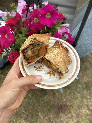Roast veg pastie  at Coffee at Bev's in Inverloch