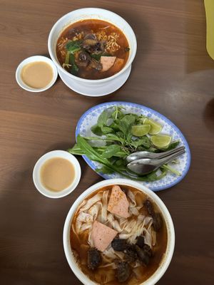 Various noodle options  at Maitreya Healthy Vegetarian Restaurant in Phnom Penh