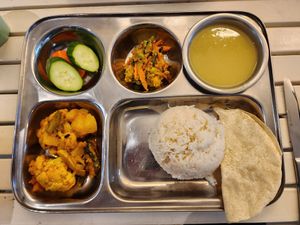 Thali set at Mount View Nepalese Resturant in Albury