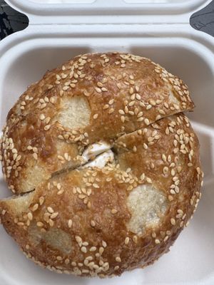 Sesame bagel  at Apollo Bagels in New York City