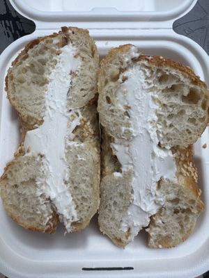 Vegan cream cheese  at Apollo Bagels in New York City