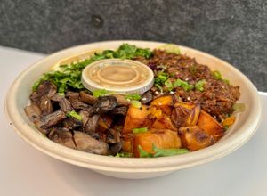 Bulgogi salad at moonbowls  in Brooklyn