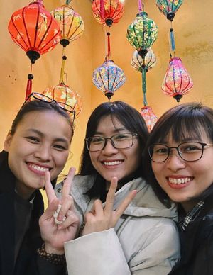 My sister  at Chay Hy Di in Hanoi