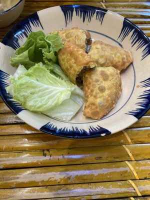 Fried dumplings   at Chay Hy Di in Hanoi