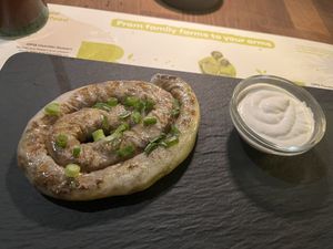 Burek/börek (the appearance of both börek dishes is the same - the difference is only in the filling)  at BioMania Bistro in Zagreb