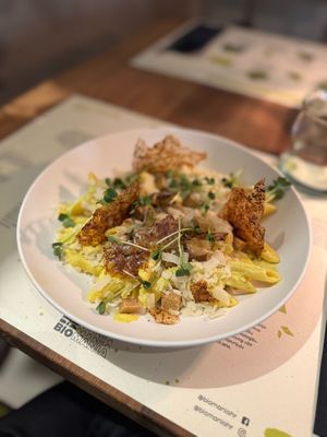 Pasta carbonara😍  at BioMania Bistro in Zagreb