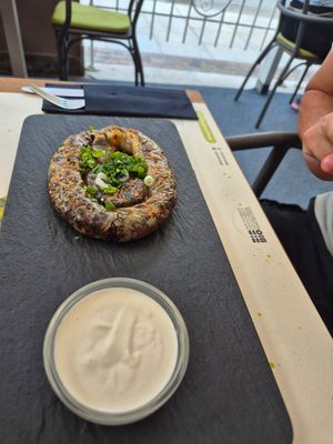 "Meat" roll - burek at BioMania Bistro in Zagreb