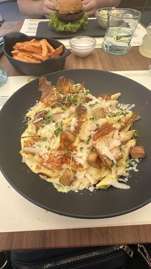 Pasta carbonara  at BioMania Bistro in Zagreb
