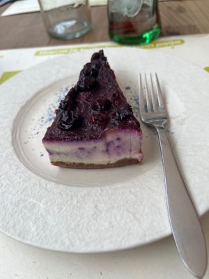 Delicious lemon Blueberry cake  at BioMania Bistro in Zagreb