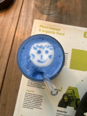 Spirulina latte  at BioMania Bistro in Zagreb
