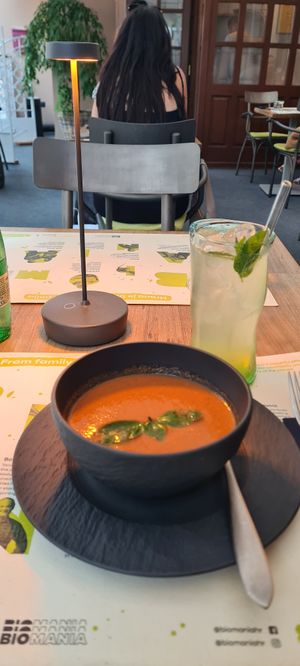 Gazpacho - with some smoked paprika at BioMania Bistro in Zagreb