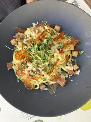 Spaghetti carbonara   at BioMania Bistro in Zagreb