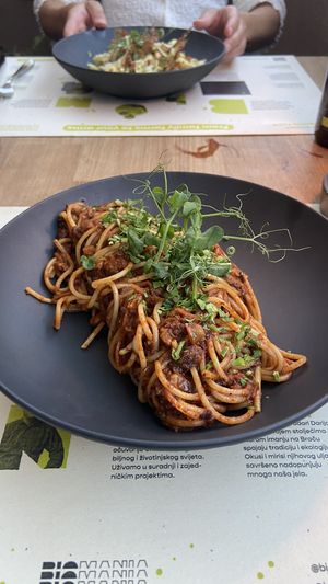 Pasta Bologbese  at BioMania Bistro in Zagreb
