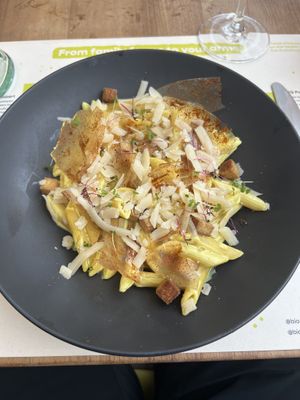 Pasta Carbonara  at BioMania Bistro in Zagreb