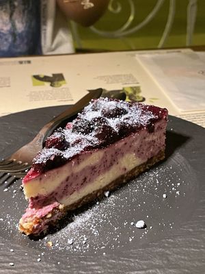 Blueberry and lemon cake  at BioMania Bistro in Zagreb