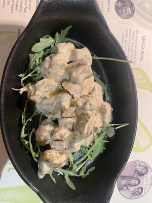 Truffle gnocchi (starter size)  at BioMania Bistro in Zagreb