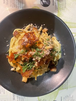 Carbonara (starter size)  at BioMania Bistro in Zagreb