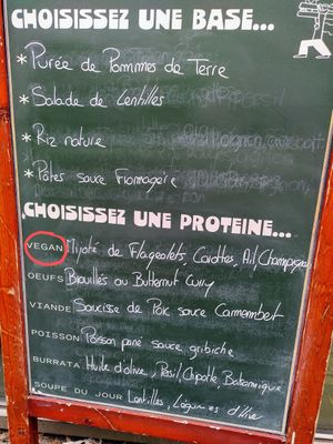 Lunch menu example at Le Grand Breguet in Paris