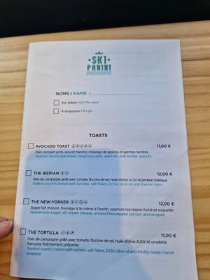 Menu at Ski Panini in Canillo