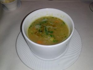 white bean and fergola soup at Wynn Encore Hotel - Botero in Las Vegas