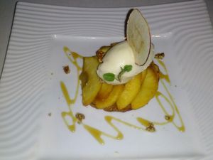 organic caramel apple tarte tatin at Wynn Encore Hotel - Botero in Las Vegas
