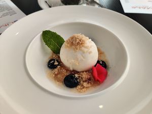 Coconut milk and lychee ice cream at Umami in Maastricht