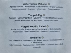 Vegan options on menu at Umami in Maastricht