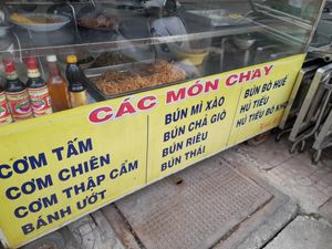 Menu written on stall at Pháp Hoa in Ho Chi Minh City