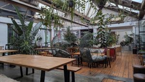 Inner courtyard has some seating as well at Kokomo in Christchurch