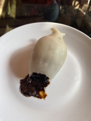 Chaaku yomari (half-eaten)  at Khasti Newa Nasaa in Kathmandu