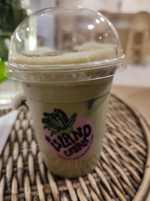 iced oat matcha latte at Island Cream in Kandy
