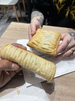 Vegan sausage roll and a vegan pasty!  at Greggs - 421 Strand in London