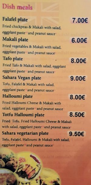 menu #Veganuary at Sahara Imbiss - Wildenbruchstr in Berlin