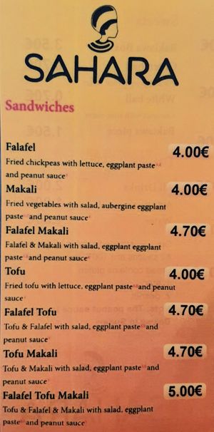 menu #Veganuary at Sahara Imbiss - Wildenbruchstr in Berlin