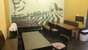 interior of location - seating #Veganuary at Sahara Imbiss - Wildenbruchstr in Berlin