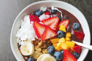 One of our famous Acai Bowls at Island Naturals Cafe in Seven Mile Beach