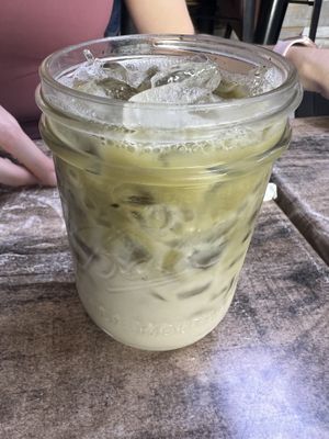 Iced matcha latte   at Island Naturals Cafe in Seven Mile Beach