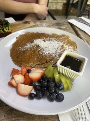 Blueberry pancakes   at Island Naturals Cafe in Seven Mile Beach