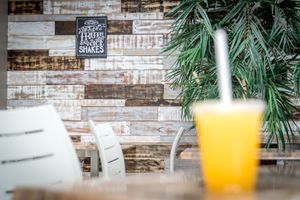 our new interior look! at Island Naturals Cafe in Seven Mile Beach