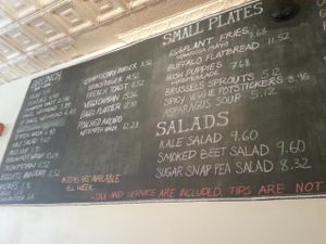 This is just half of the board.  It excludes the meals, desserts, and extras.  First half is a good example of what is available for brunch. at Vegan Commissary in Philadelphia
