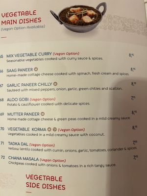 Main menu  at Kathmandu Restaurant Benidorm in Benidorm