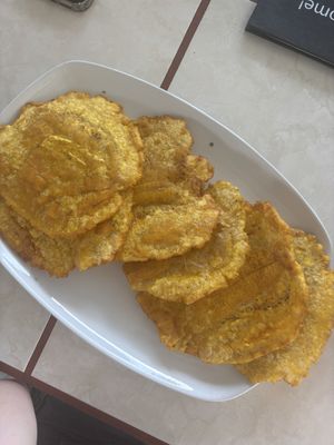 giant plate of tostones!!  at El Deleite in Puntarenas