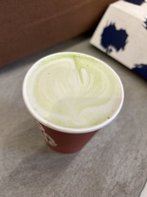 Matcha Hot Chocolate Oat Milk White Chocolate to go 6€  at DRACHE Specialty Coffee Bar in Brussels
