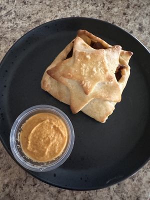 Comes with a side of vegan queso dip  at Hold the Wheat in St Louis Park