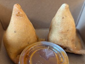 These samosa were so spicy lol at Pizza Twist - N Euclid Ave in St Louis