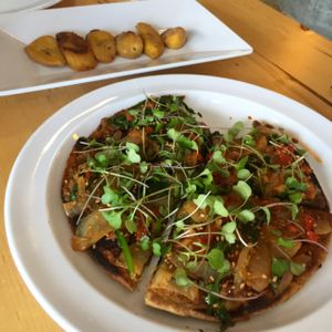 Pita Vegan & fried plantains  at Cocobana in San Juan
