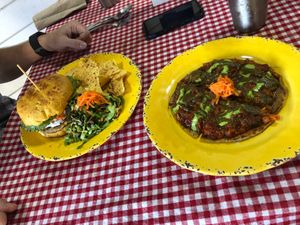 Vegan pita and falafel burger at Cocobana in San Juan