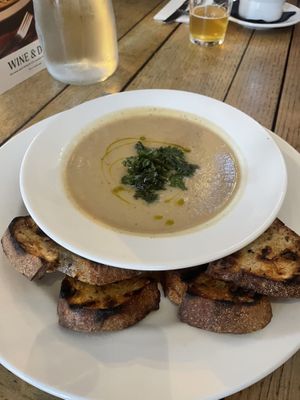 Soup (cauliflower?) with sourdough toast   at The Havelock Tavern in West London
